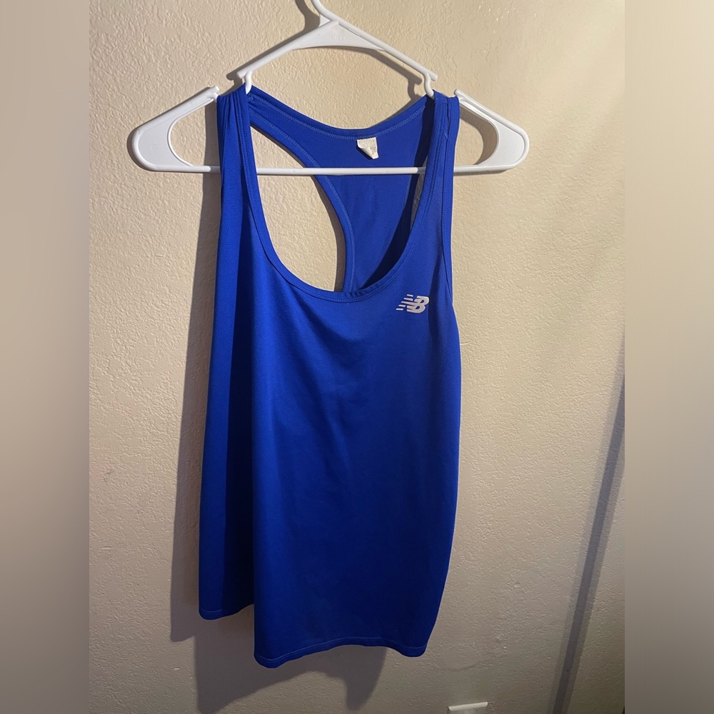 New balance, athletic blue top-women’s activewear-Medium